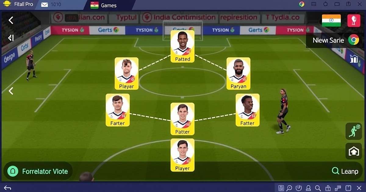 FIFA Mobile Pro Gameplay Strategies showing formation setup for Indian players